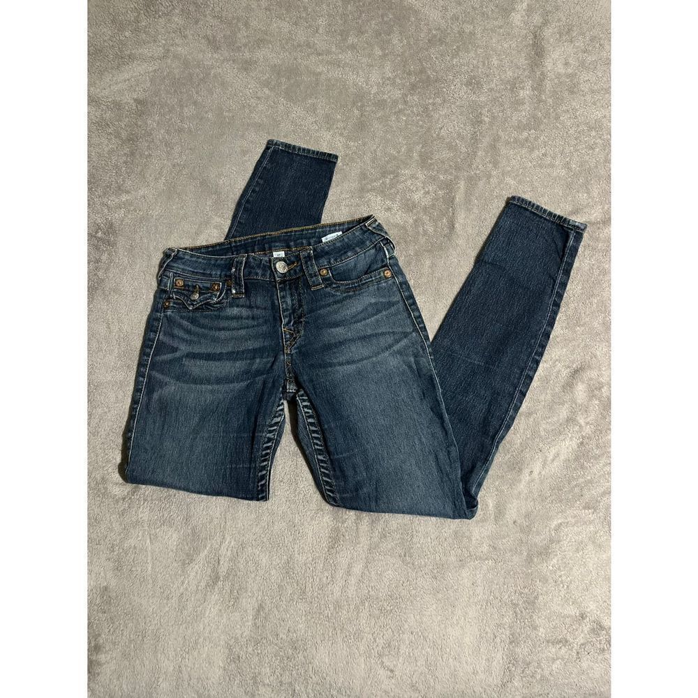 Women’s True Religion Section Legging Seat W/flaps Jeans Size 27